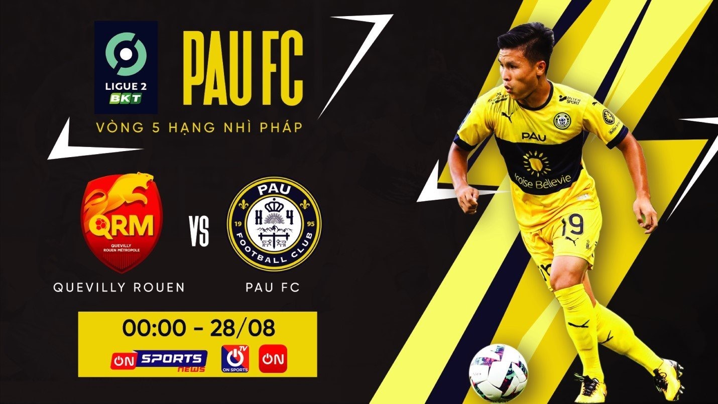Link xem trực tiếp Pau FC vs Quevilly Rouen, Quang Hải tại vòng 5 Ligue 2