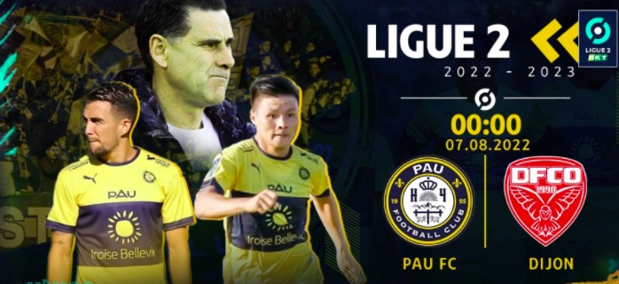 Link xem trực tiếp trận Pau FC vs Dijon vòng 2 Ligue 2: Quang Hải ra sân?